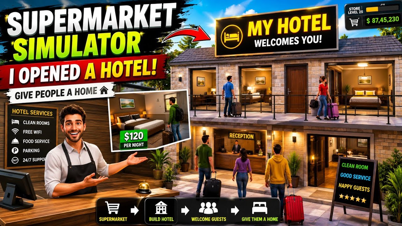 Today I am Gameplay super maker and motel simulator 