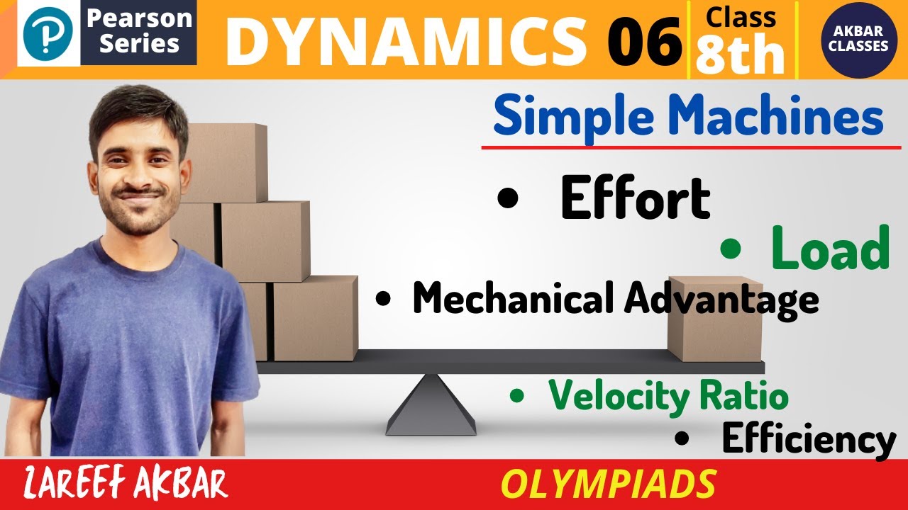Class 8 | Dynamics 06 | Simple Machines: Effort, Load | Pearson IIT Foundation