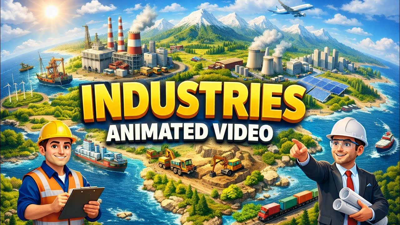 Class 8 Geography chapter 4 Industries animated vedio |Hindi Revision| class 8 industries animation