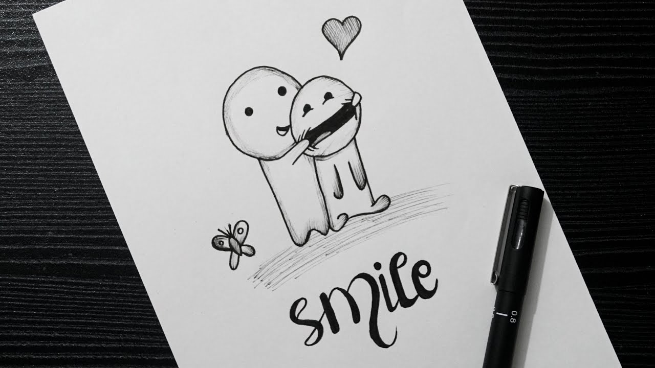 Easy Doodle Drawing || Улыбнись || Doodle Art || Легкое рисование пером