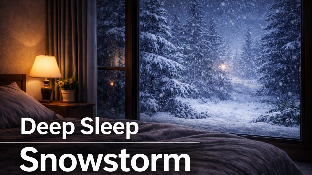🌙 Deep Sleep in a Snowstorm | Gentle Snow & Winter Wind Sounds (No Music, 3 Hours)