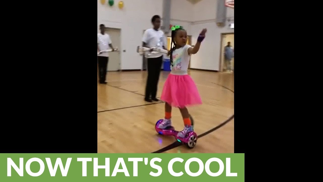 Little girl shows off hoverboard dance moves