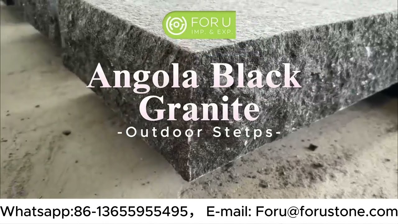 Anti-slip Surface Angola Black Granite Outdoor Steps-FOR U STONE 