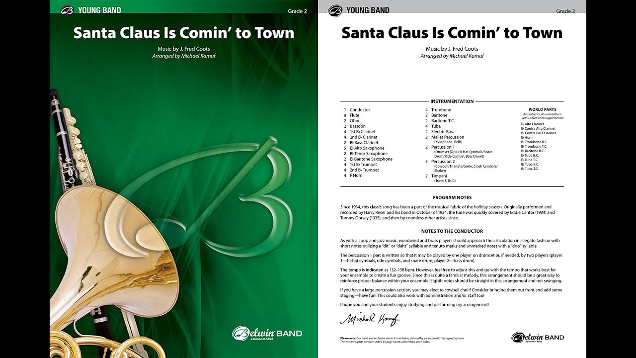 Santa Claus Is Comin' to Town, arr. Michael Kamuf – Score & Sound