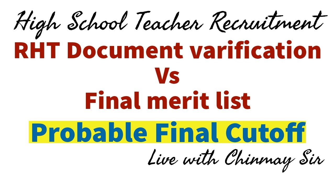 RHT MAINS | Expected Final Cutoff | Chinmay Sir