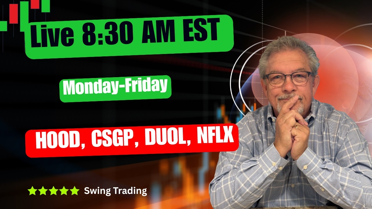 Live Chart Review & Targets: HOOD, NFLX, Z, CSGP, DUOL
