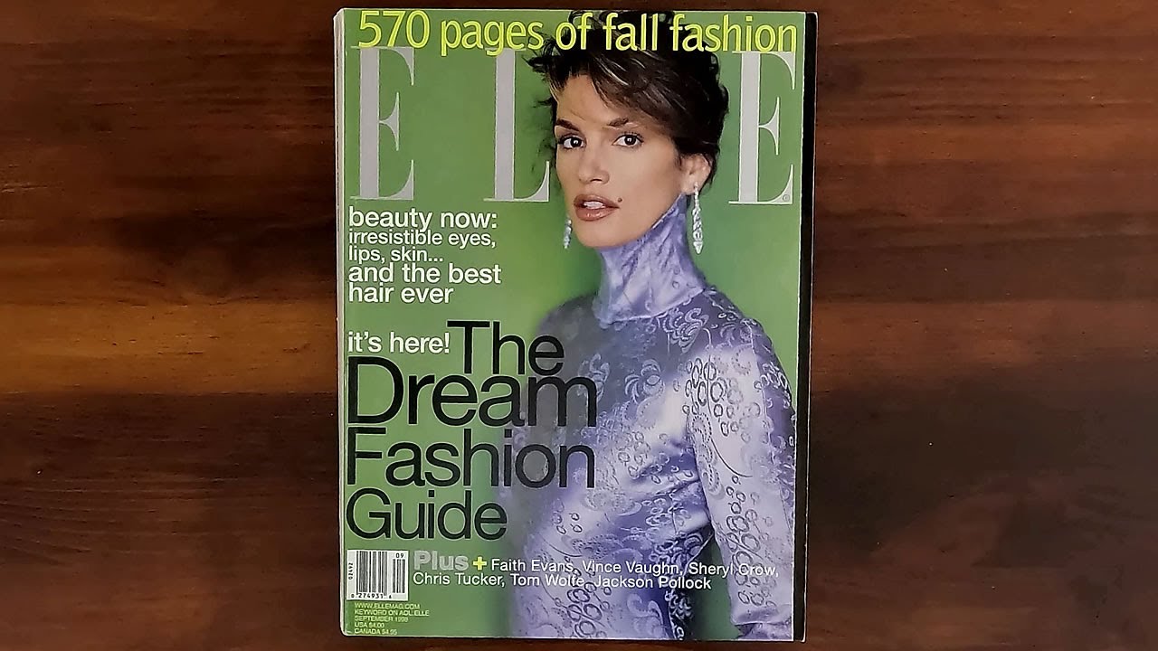 Elle September 1998 Cindy Crawford | ASMR Magazine Flip Through