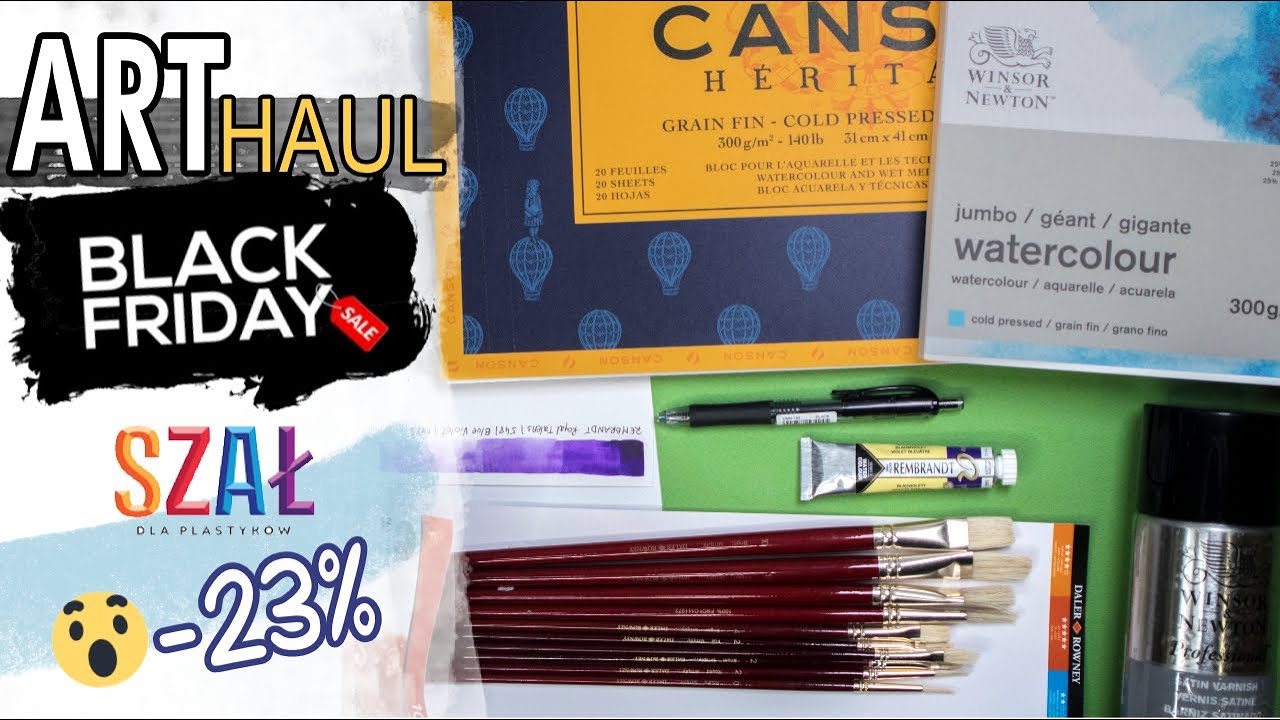 Zakupy plastyczne z BLACK FRIDAY | Bloki akwarelowe, podobrazia, pędzle, farby, media