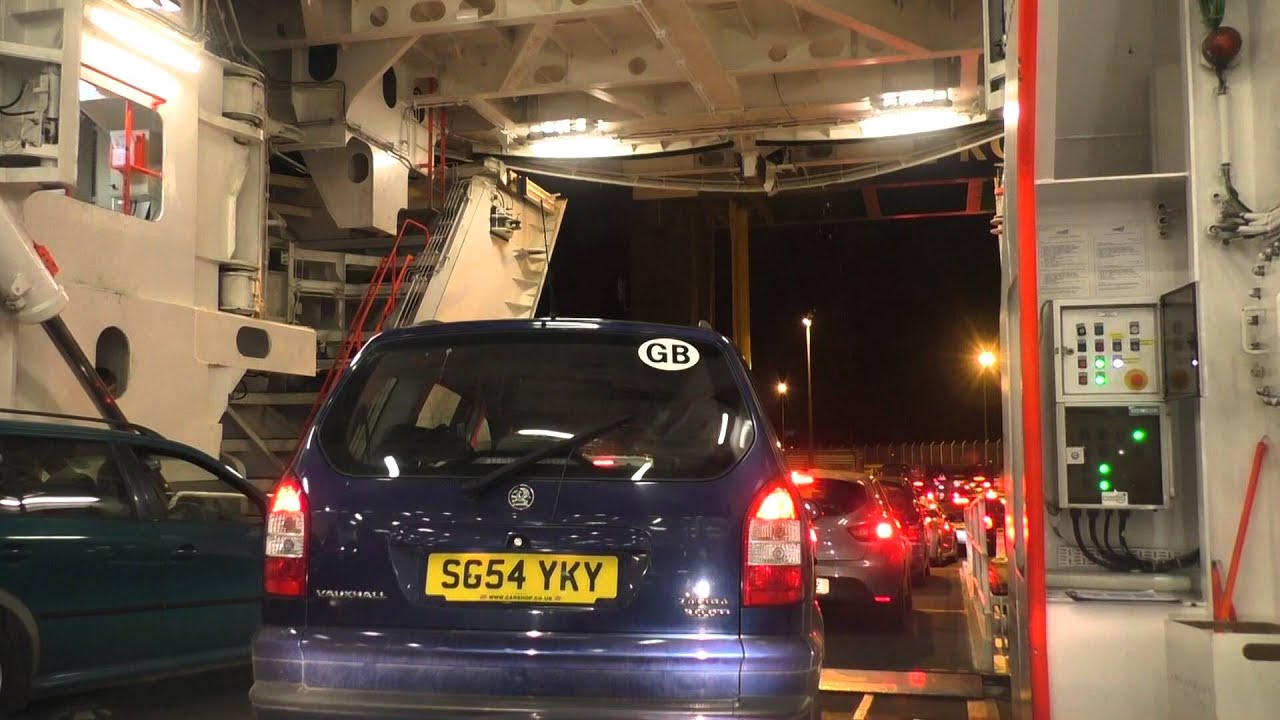 Driving Off Ferry MV Pont Aven Brittany Ferries Roscoff, Brittany, France 30th October 2015