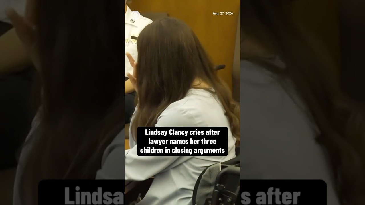 Lindsay Clancy cries after lawyer names her three children in closing arguments #shorts
