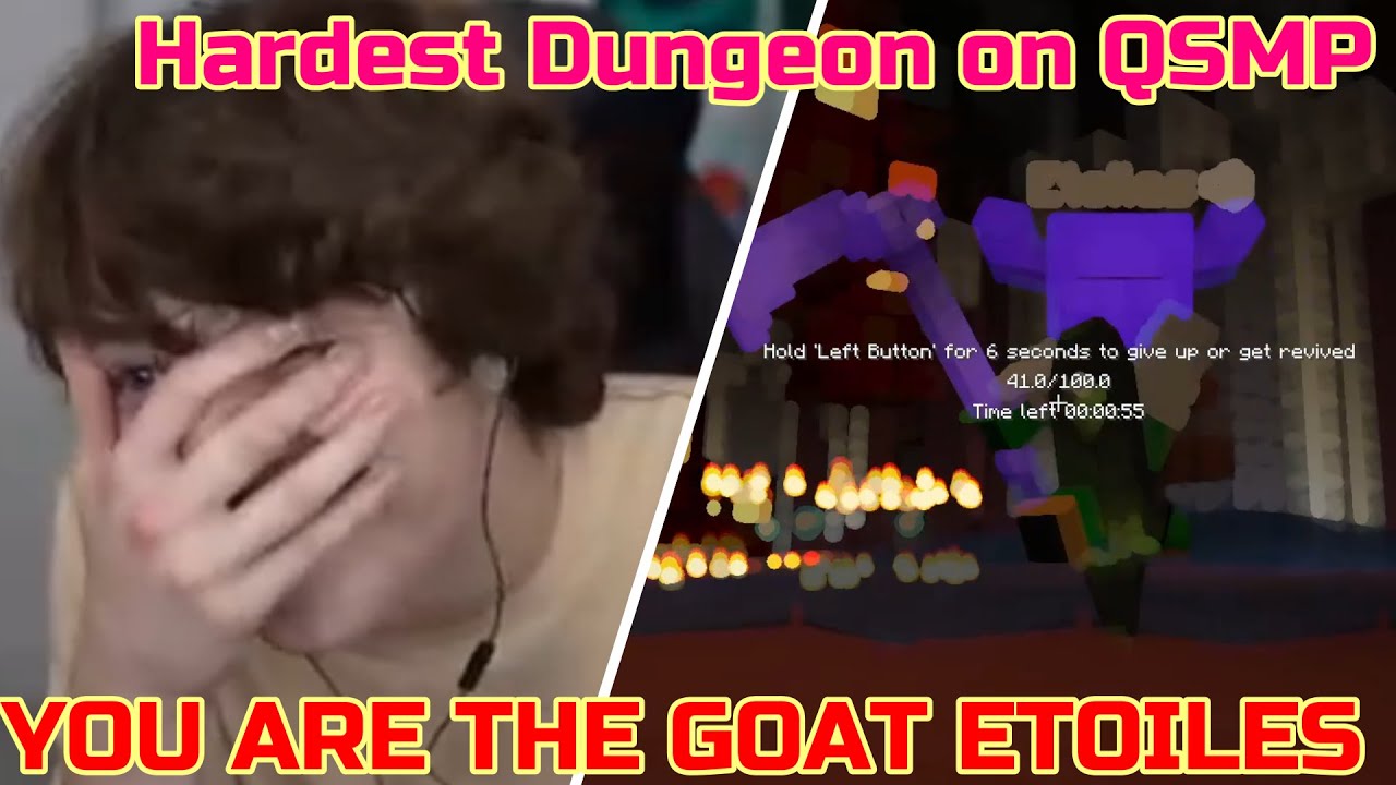 Tubbo Realizes HOW OP is Etoiles in his First Dungeon on QSMP Minecraft