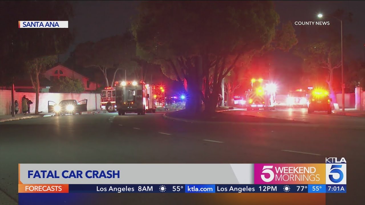 3 teens, 2 adults killed in single-vehicle crash in Santa Ana; 4th teen remains in critical conditio