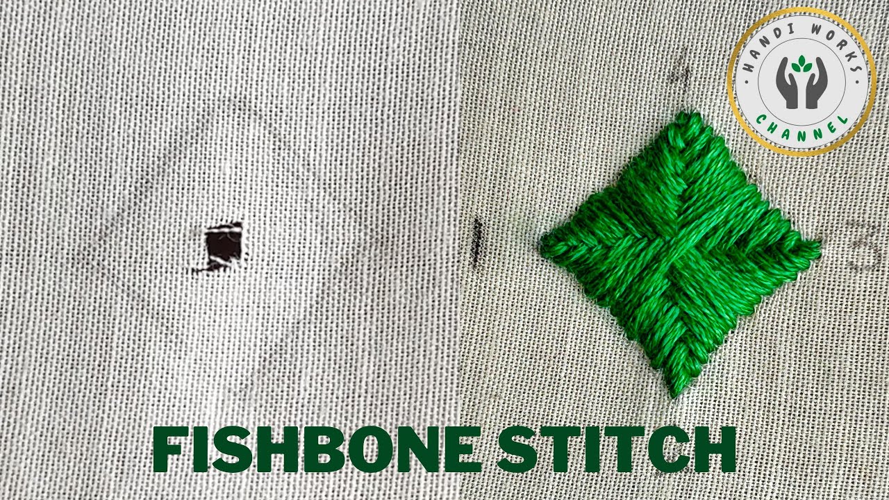 Patch Holes in Clothes : fishbone stitch