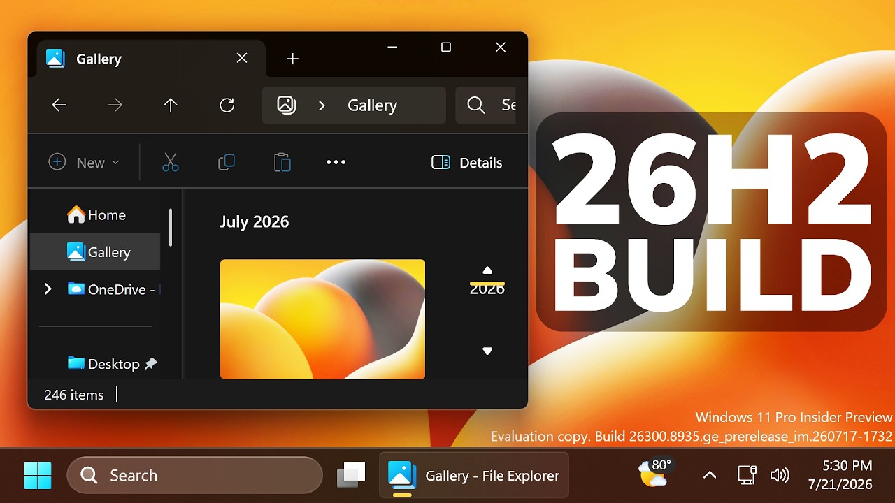 Новая сборка Windows 11 26H2 26300.8935 &mdash; быстрее &laquo;Проводник&raquo;, новые анимированные значки (экспер...