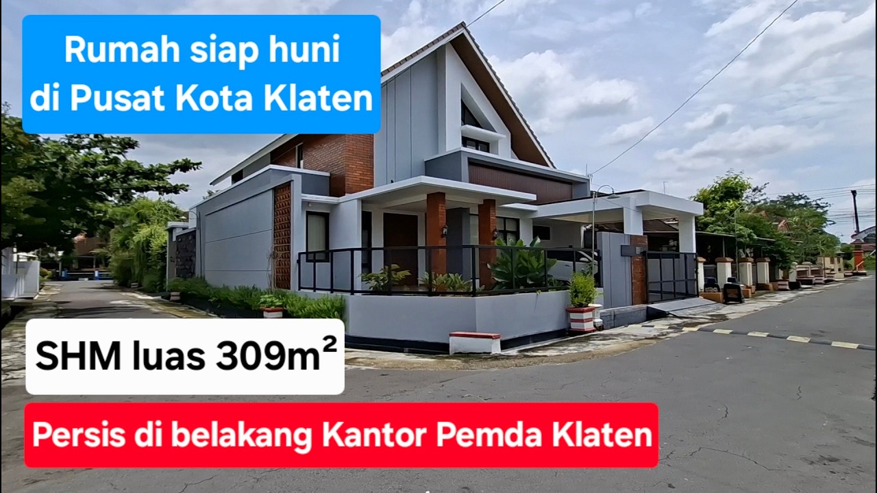 Rumah siap huni di Pusat Kota Klaten. Persis di belakang Kantor Pemda Klaten. SHM luas 309m²