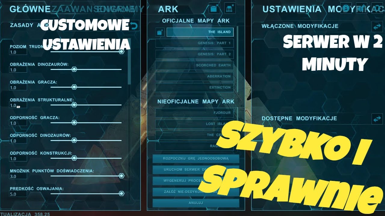 Najlepsze ustawienia  serwera w ARK Survival Evolved (PvE)