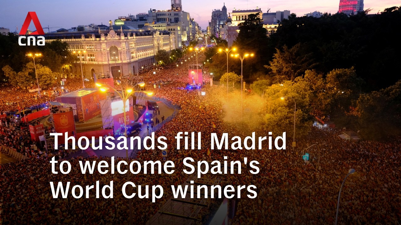 Thousands celebrate Spain's World Cup victory in Madrid
