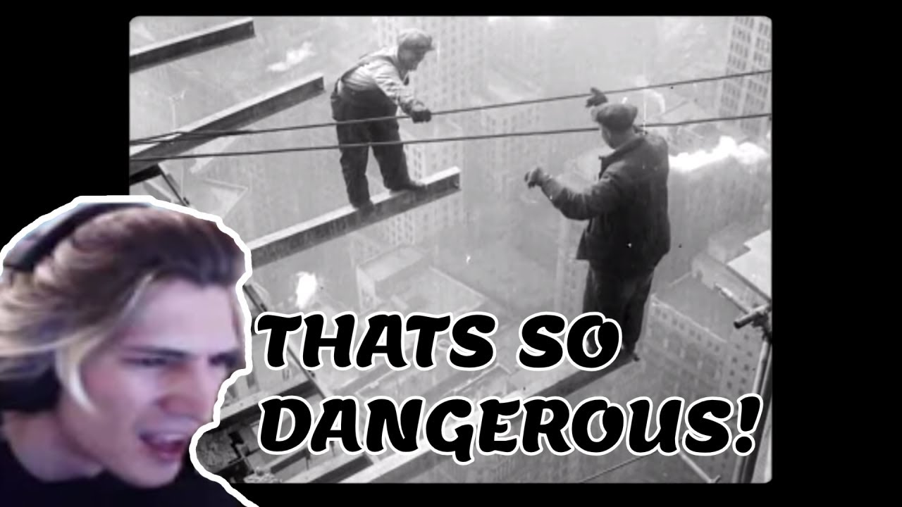 xQc reacts to These Men Risked Their Lives to Build 1920s Skyscrapers + Lunch Atop a Skyscraper