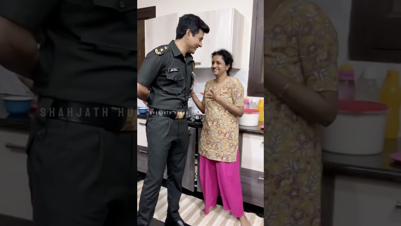 Sivakarthikeyan surprised his wife in amaran costume ❤️ #sivakarthikeyan #amaran #bgm #trending