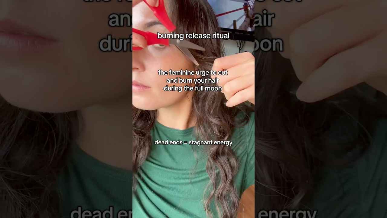 Full moon ritual idea: burning release hair ritual #witchtok #fullmoonritual #witchcraft