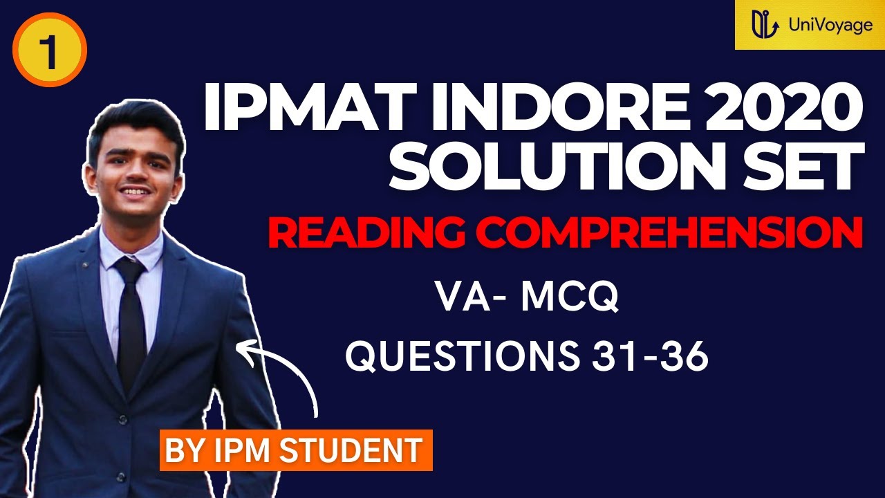 IPMAT Indore 2020 Solutions | Verbal MCQ Part -1 (Questions 31-36) | READING COMPREHENSION