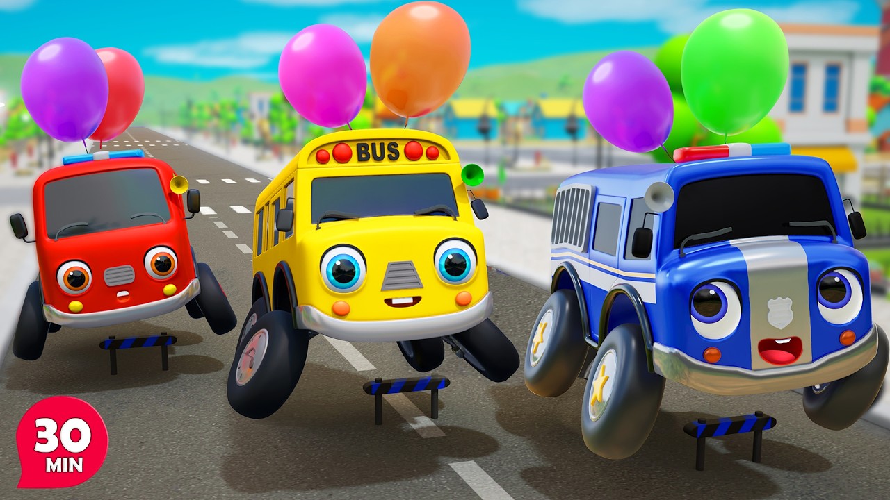 The Wheels On The Bus | Dinosaur Bus | Nursery Rhymes & Kids Songs - Baby Car Songs TV