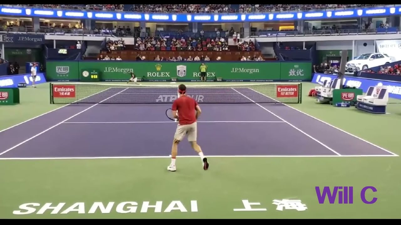 [Court Level HQ] Federer VS Cilic Practice Match