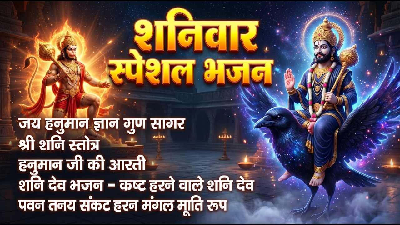 शनिवार भक्ति भजन : ॐ निलांजन समाभासं, श्री हनुमान चालीसा, शनिदेव कथा, शनि चालीसा, शनि हनुमान आरती II