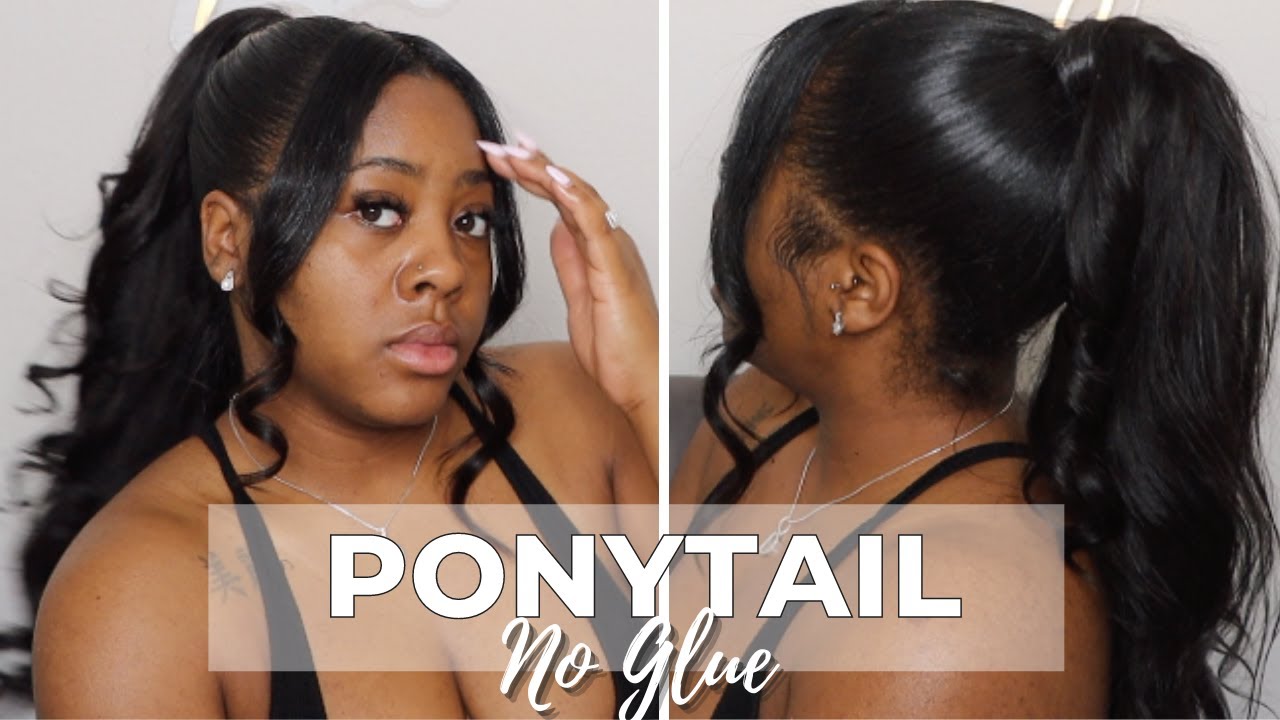 How to: Curled Ponytail w/ no glue |Outre Hair