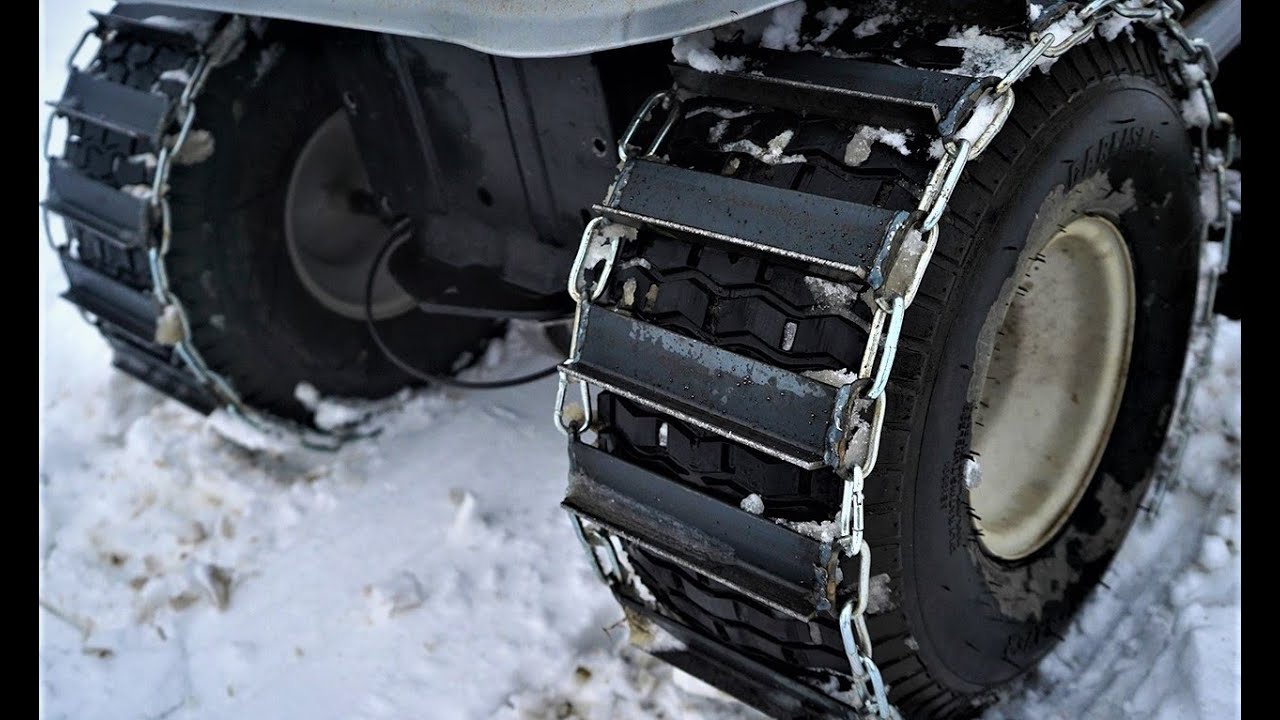 Homemade EXTREME Snow CHAINS For LAWN Tractor / QUAD!?