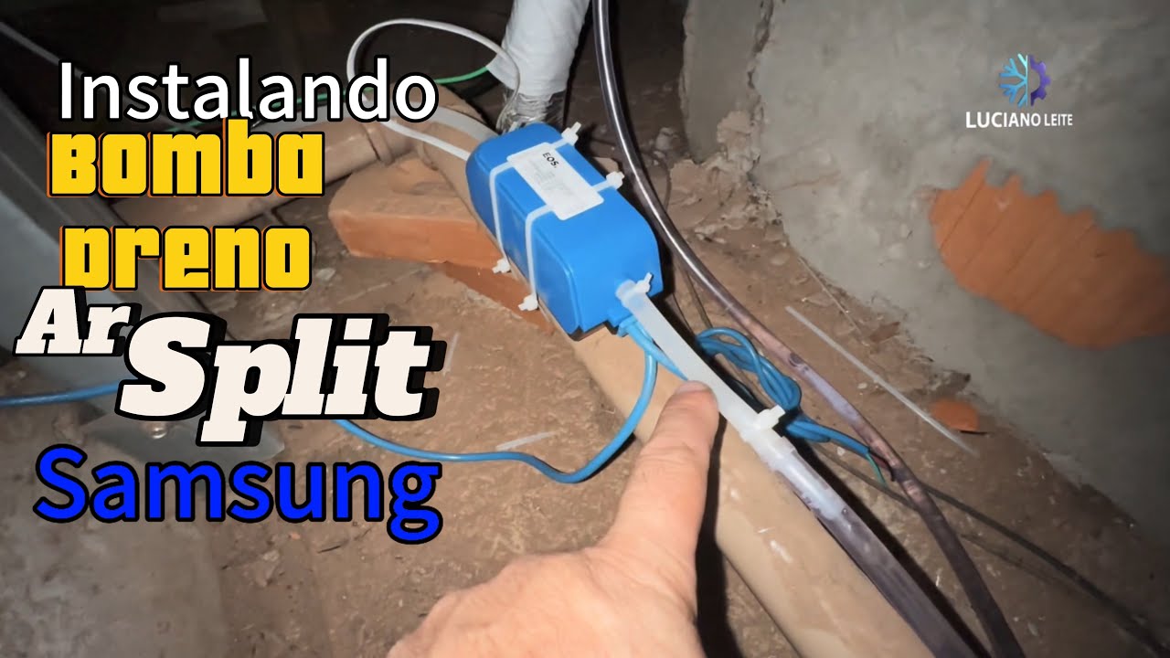 Instalando bomba de dreno em um split Samsung wi fi 18.000 BTUs