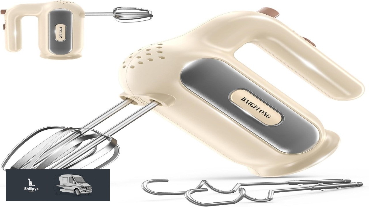 Hand Mixer Electric 5 Speed Small Handheld Mixer 2* (Dough Hooks & Beaters)