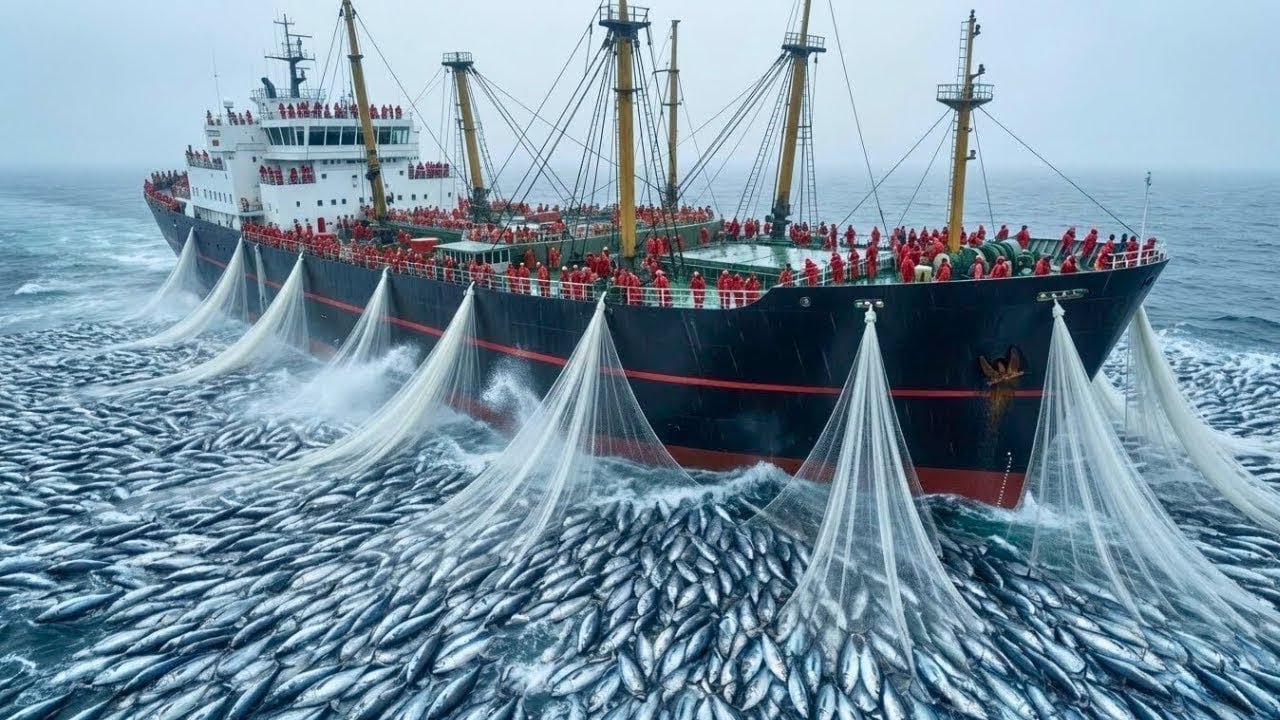 How Modern Trawlers Wipe Out Entire Sardine Schools in One Massive Haul!