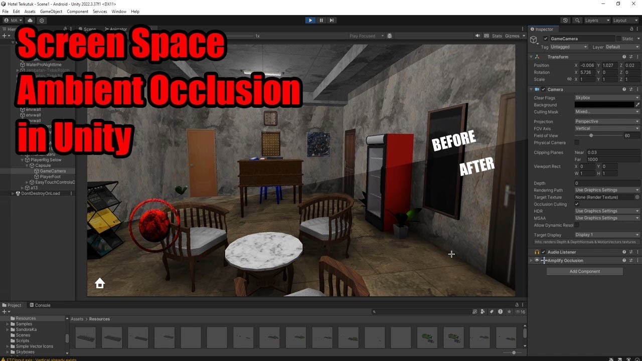 How to add ambient occlusion effect to your camera in Unity (Screen Space Ambient Occlusion)