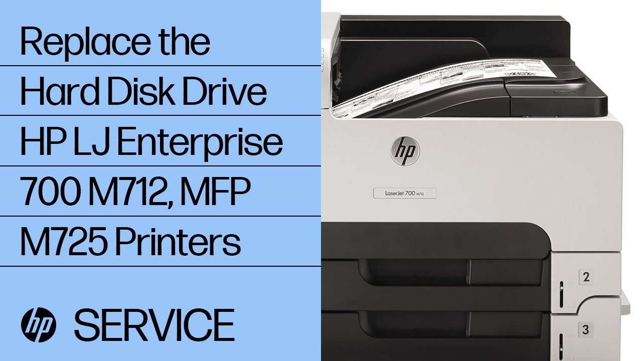 Replacing the Hard Disk Drive (HDD) | HP LaserJet Enterprise 700 M712, MFP M725 Printers | HP