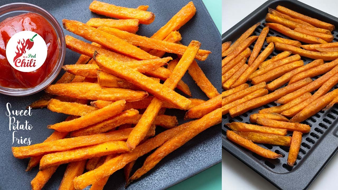 Air Fryer Frozen Sweet Potato Fries | Easy Air fryer recipes | ASMR Cooking