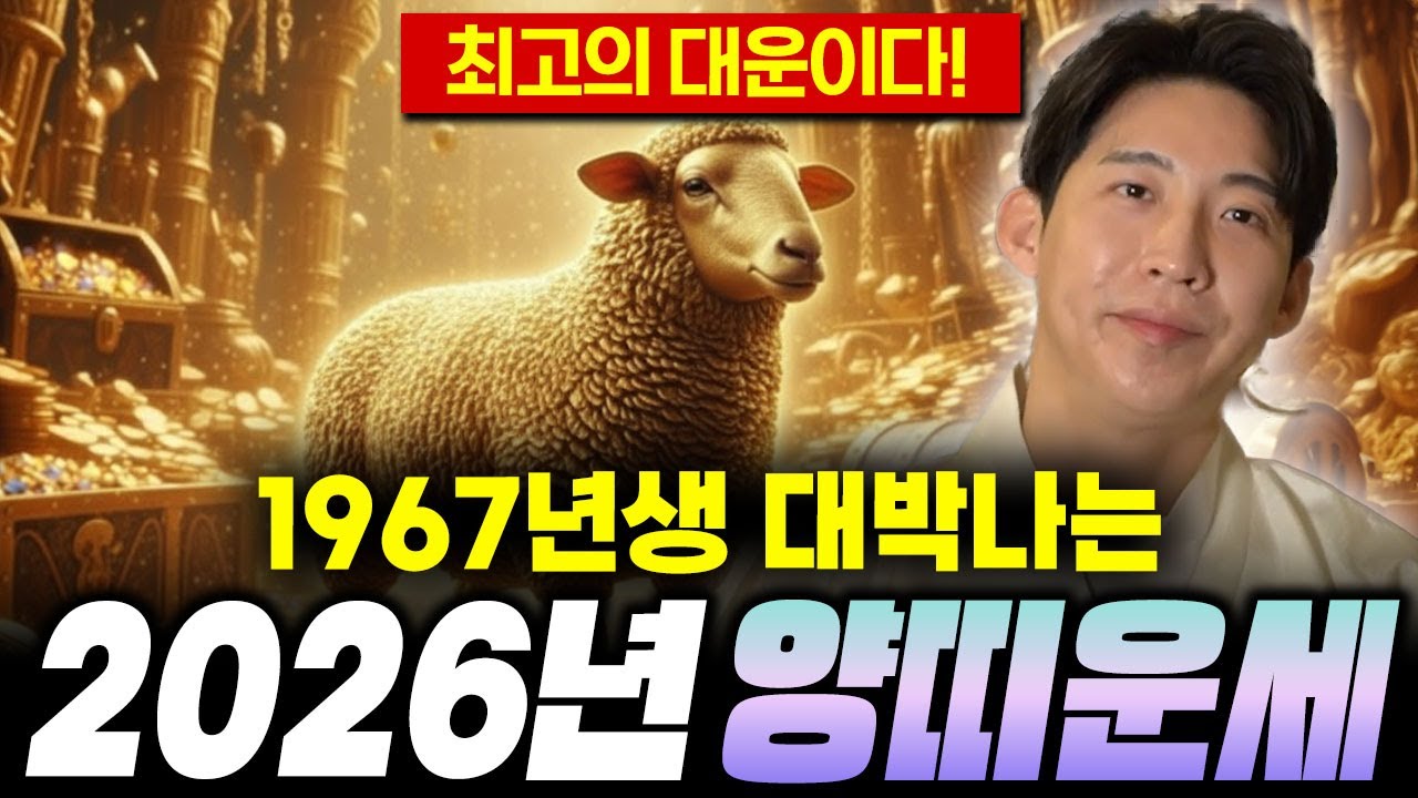 [양띠 운세] 2026년 병오년 대박나는 1967년생 양띠 운세!  숨만 쉬어도 통장에 수백억이 들어온다!!