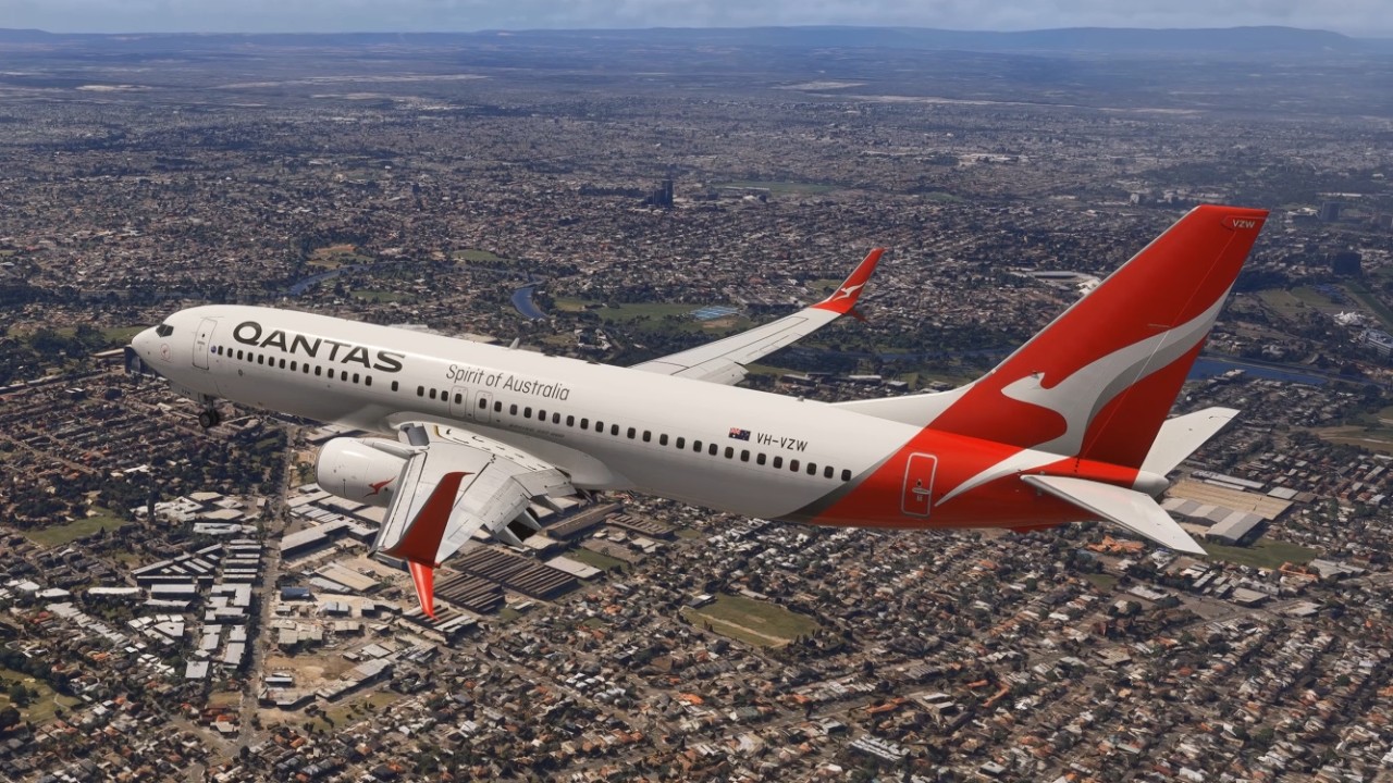 MSFS2024 - PMDG Qantas Boeing 737-838 RNAV RWY 34 arrival Melbourne Airport MEL YMML