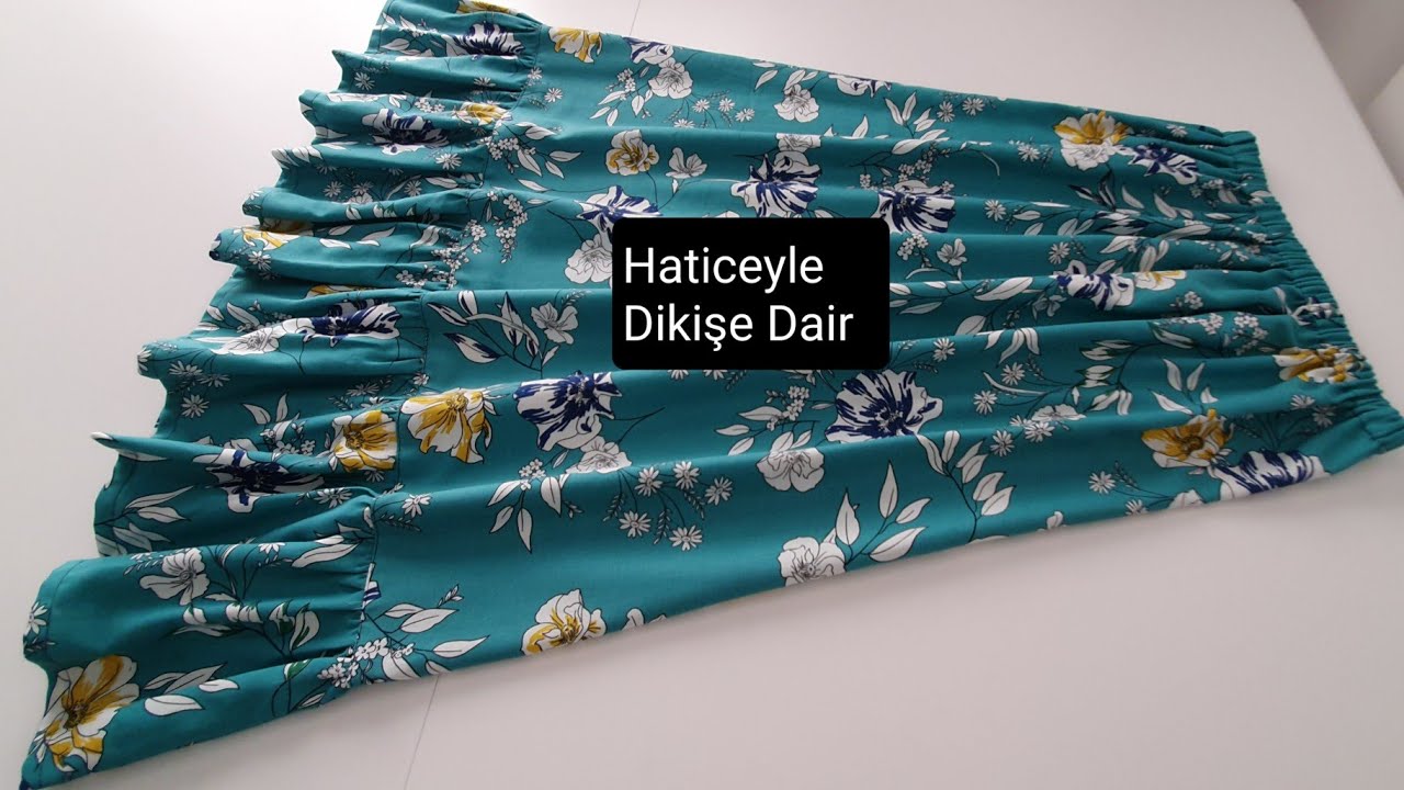 Beli Lastikli Altı Fırfırlı Etek Dikimiخياطة تنورة مرنة مجمعةPractical Gathered Elastic Skirt Sewing