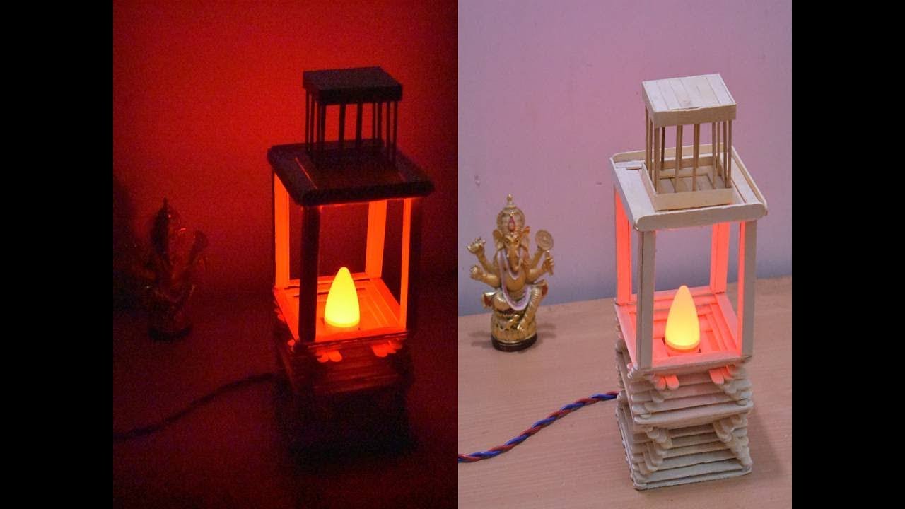 How to Make Night Lamp with Popsicle Stick 2 | DIY Night Lamp 2 | Art and Craft Ideas