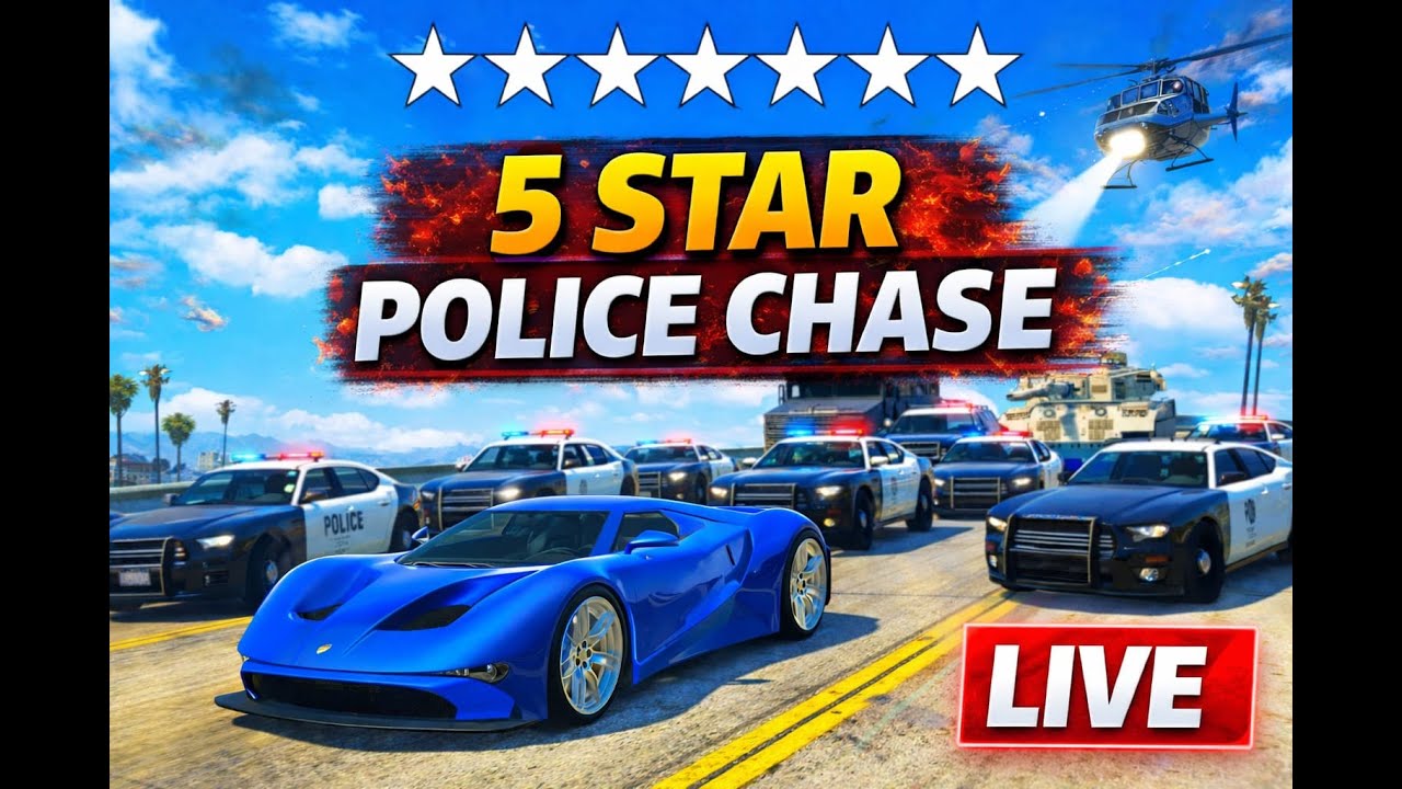 Can I Escape 5 Stars? 😱 Realistic Police AI Mod LIVE | GTA V