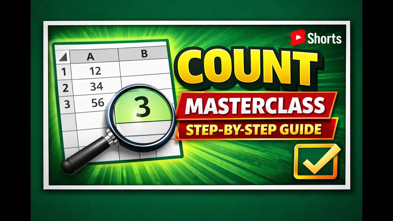 COUNT, COUNTIF, COUNTIFS Complete Tutorial | Excel 2026