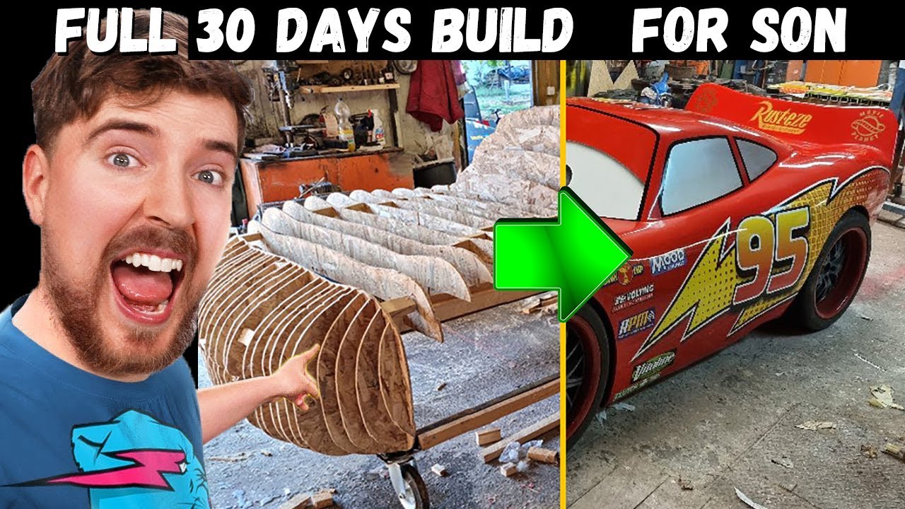 🔥🛠️ Built A Lightning McQueen In Real Life For Son From Pixar/Disney Cars