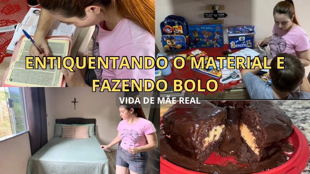 “VEM ACOMPANHAR MEU DIA COMIGO:ETIQUETANDO O MATERIAL ESCOLAR+CHEIRINHO DE BOLO NO AR🍰”
