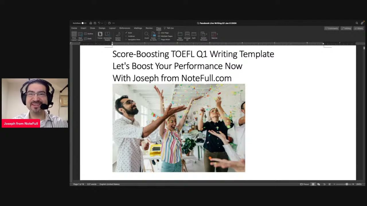 Rasie Your TOEFL Q1 Writing Score: Masterclass Pt 1 of 2