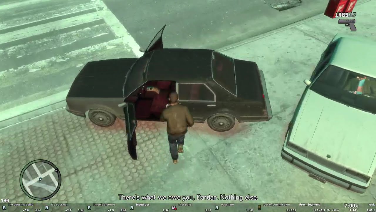 GTA IV Any% Speedrun in 3:37:04 (Loadless)