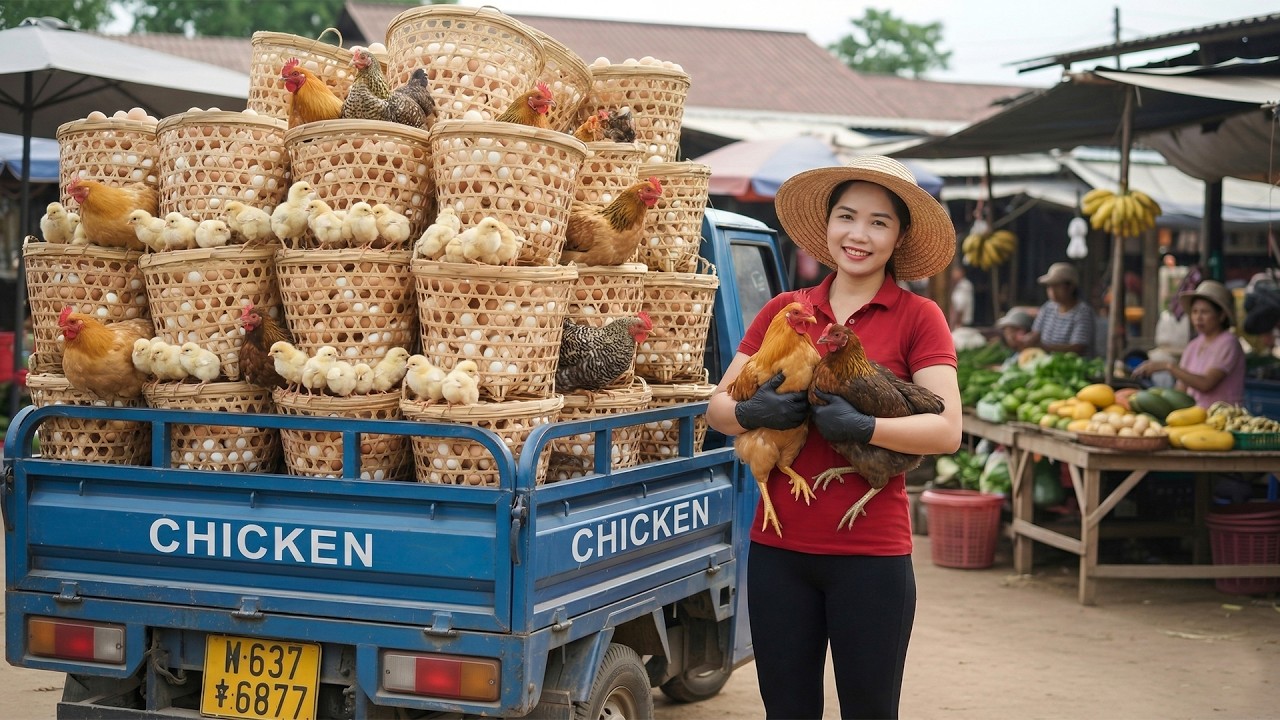 Harvesting 100+ Free Range Chickens on the Mountain to Sell at the Market | Han Harvesting