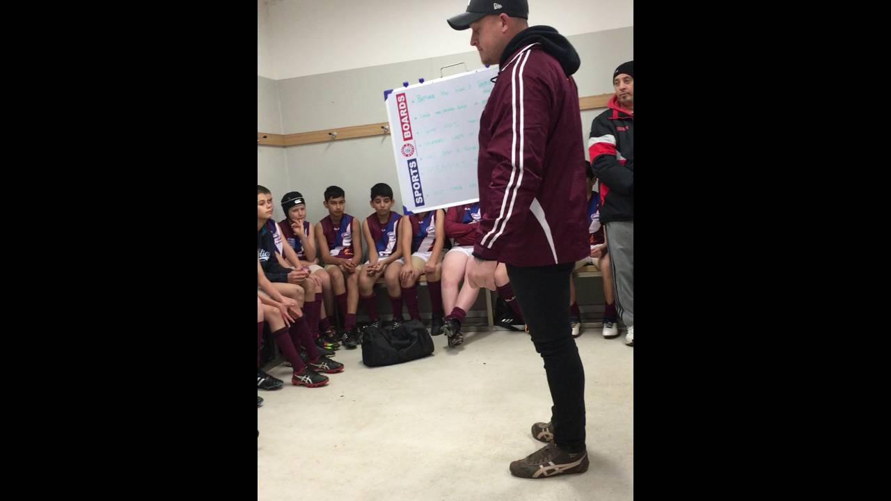 Inspirational speech from AFL junior coach