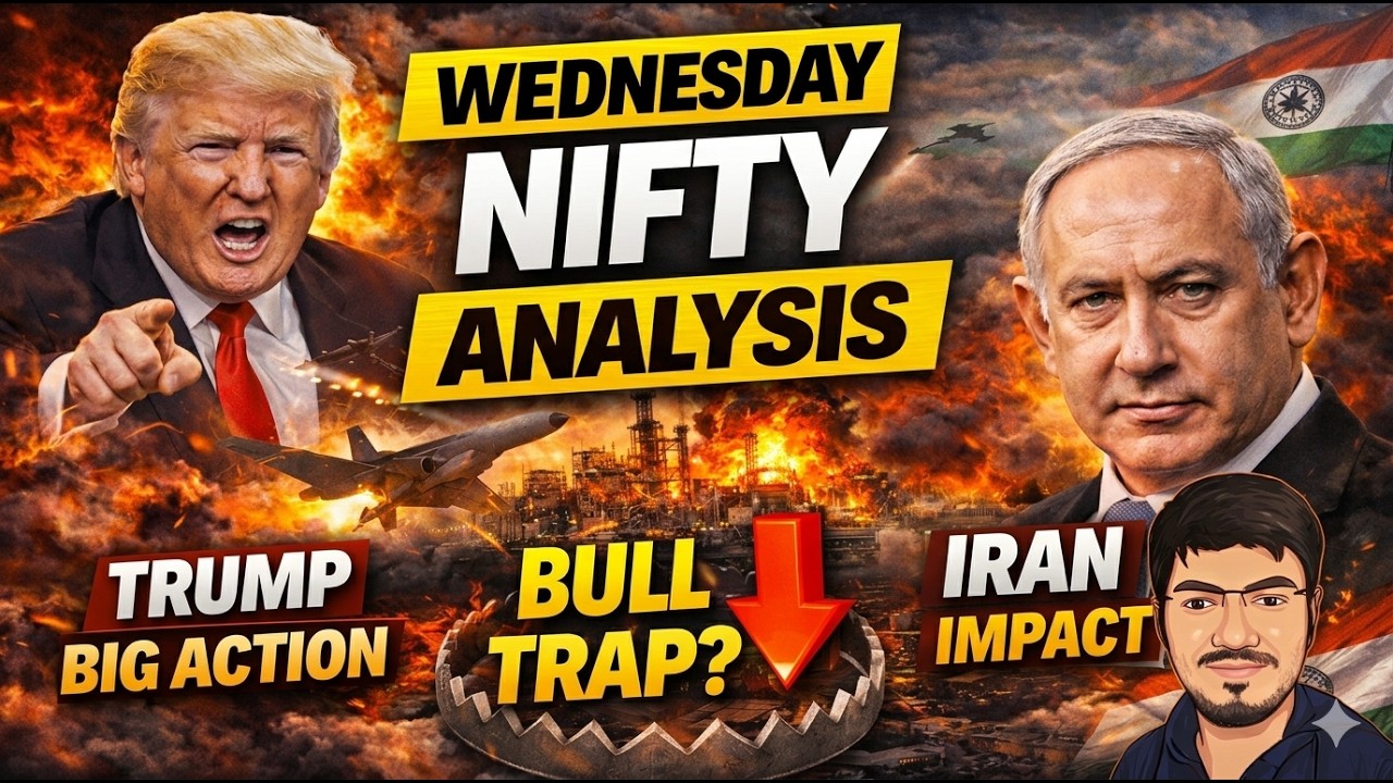 Nifty & Bank nifty prediction for tomorrow For Wednesday | USA vs IRAN WAR COMPLETE Analysis FULL