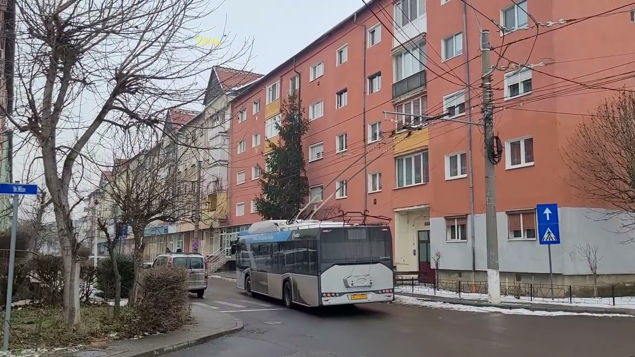 Mediaş: str. Milcov - str. Blajului. Trolleybus nr. 365, route T2